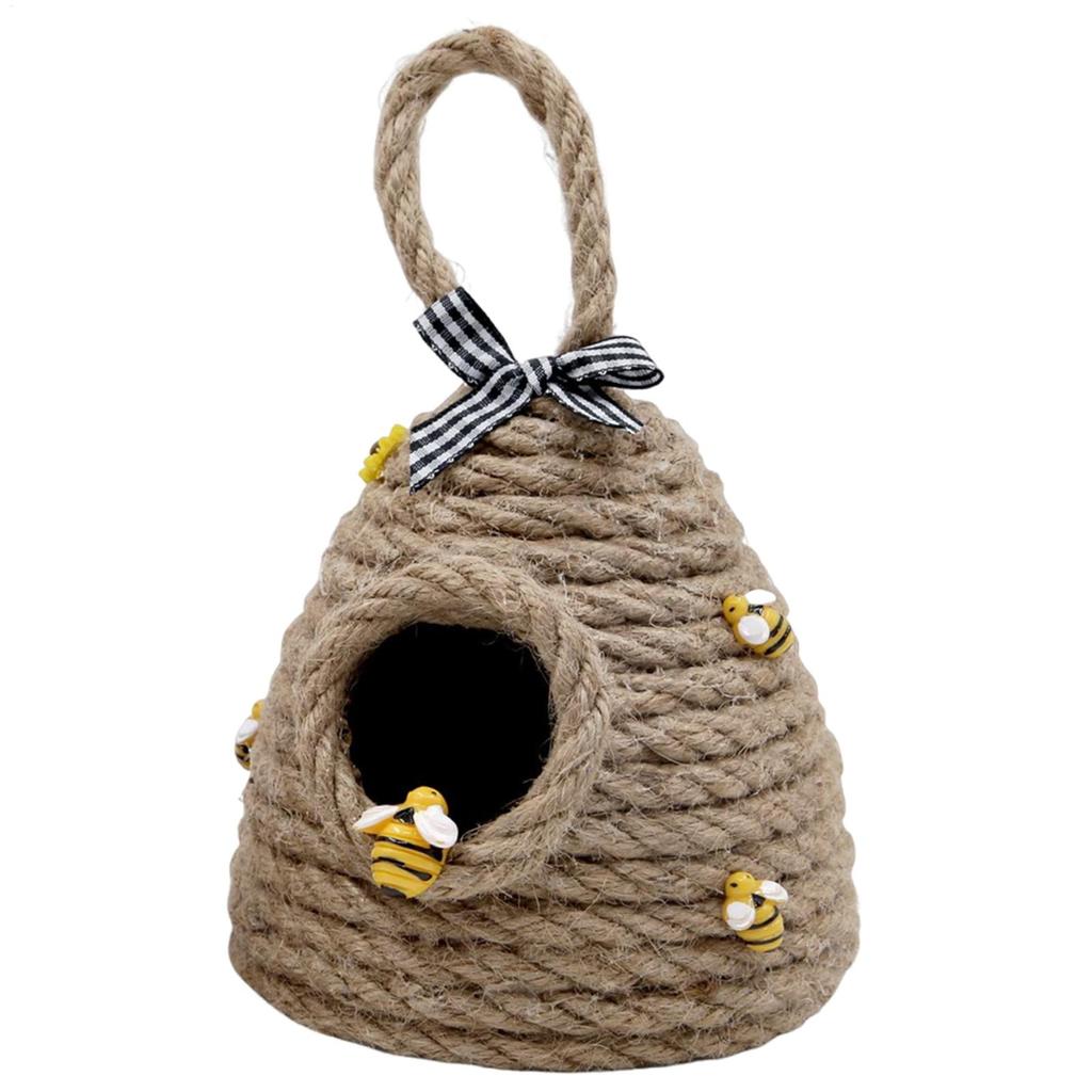 Handmade Beehive Ornaments  Beehive Decor Jute Hanging Bee Tiered Tray Decor Cute Handmade Honeycomb Decoration Party Ornament