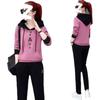 Spring Slimming and Stylish Hooded Pullover Women's Long-sleeved Casual Sportswear Set with Loose Fit Design