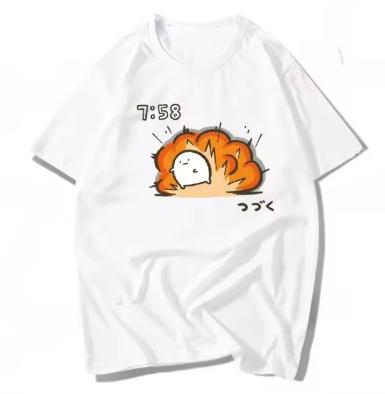 Koreanstyle Fun Patterned Printed Mens Tshirt Loose Summer Top Casual Shortsleeved for Both Men and Women