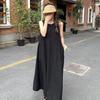 Women's Japanese & Korean Sleeveless Backless Summer Beach Dress: Loose Fit, Slimming Design