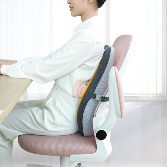 Chair Back Cushion Memory Foam Lumbar Support Cushion with Adjustable Slider Ergonomic Back Support for Office Workers Car Drivers Gamers