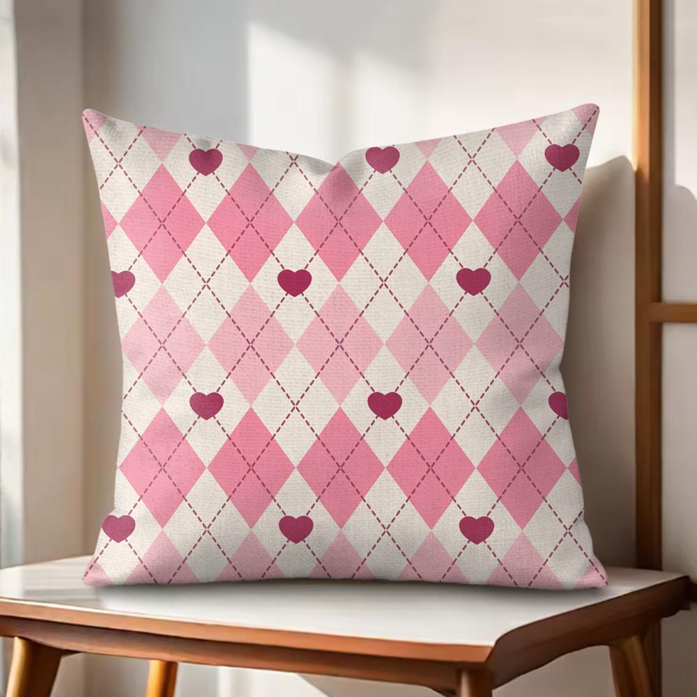 Valentines Day Cushion Cover Natural Linen Organic Fabric DoubleSided Printing Couch Pillow Covers Home Decor