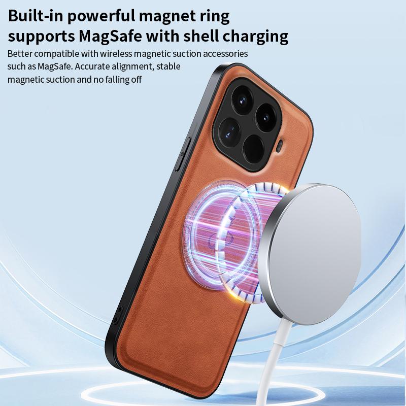 Wireless Charging Magnetic Case for Xiaomi 15T Mi 15 15T Pro 5G Protective Cover PU Leather Hard Back Shell Coque Funda