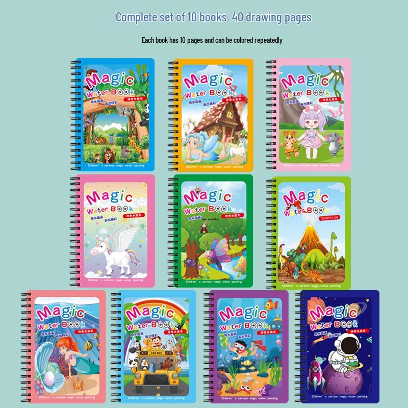 Children's Magic Water Painting Quiet Book: DIY Baby Doodle Coloring Album