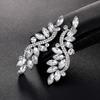 1 par de pendientes elegantes brillantes con diamantes de imitación para boda, aretes nupciales de lujo para mujeres y niñas, pendientes colgantes, regalo de joyería