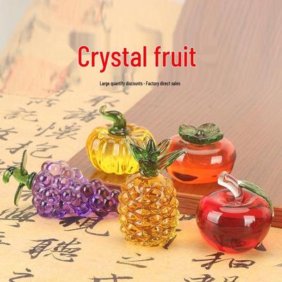 Ornamenti Frutta in Cristallo di Lusso: Pesca, Uva, Mela, Cachi - Ideale per Arredamento Camera da Letto, Soggiorno, Ufficio o come Regalo