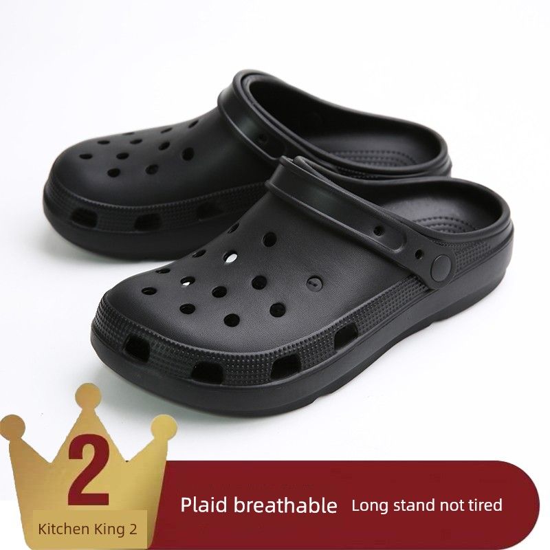 

Шеф-повар Медсестра Обувь доктора Клетчатая Дышащая Мягкая подошва Кухонная обувь шеф-повара Рабочая обувь Маслостойкая Нескользящая Обувь с отверстиями Сандалии Black 230(35-36)