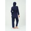Costum de baie hijab de culoare solidă pentru femei Pantaloni Bonetă eșarfă tunică Set complet 4 piese Costum de baie hijab hidrofug