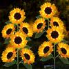 2pcs Solar Sunflower LED Garden Light - Vibrant Yellow Flower Decoration, Durable ABS Material,Mother'S Day, Thanksgiving,And Women'S Day,Waterproof