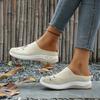 Ademende Slip-On Platte Schoenen voor Dames met Zachte Zool - Lichtgewicht Sneakers voor Elk Seizoen, Geschikt voor Wandelen, Dagelijkse Woon-werkverkeer, Comfortabele Casual Schoenen