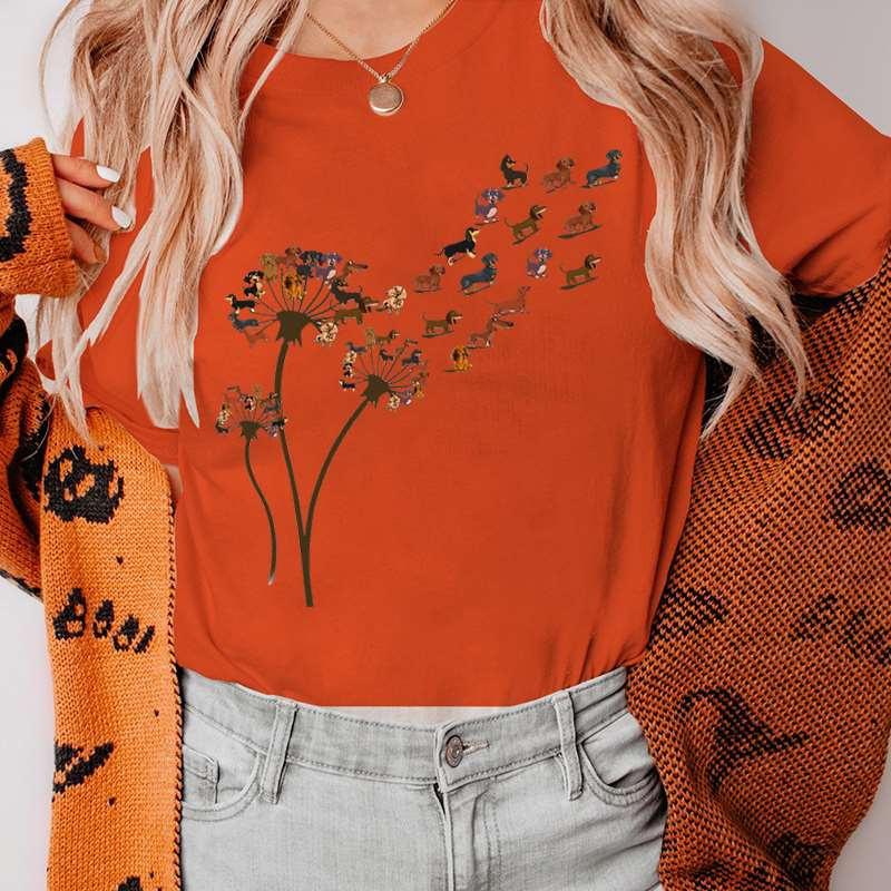 Legrační pampeliška Jezevčík Dámské tričko Oblečení Kawaii Kreslená grafika Dámská trička Tričko s krátkým rukávem Tričko Dámské Tričko Topy