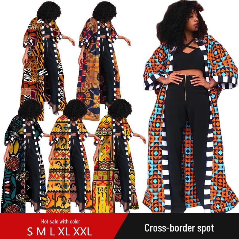 

African Ethnic Women s Long Kimono Coat, 2024 Style XL