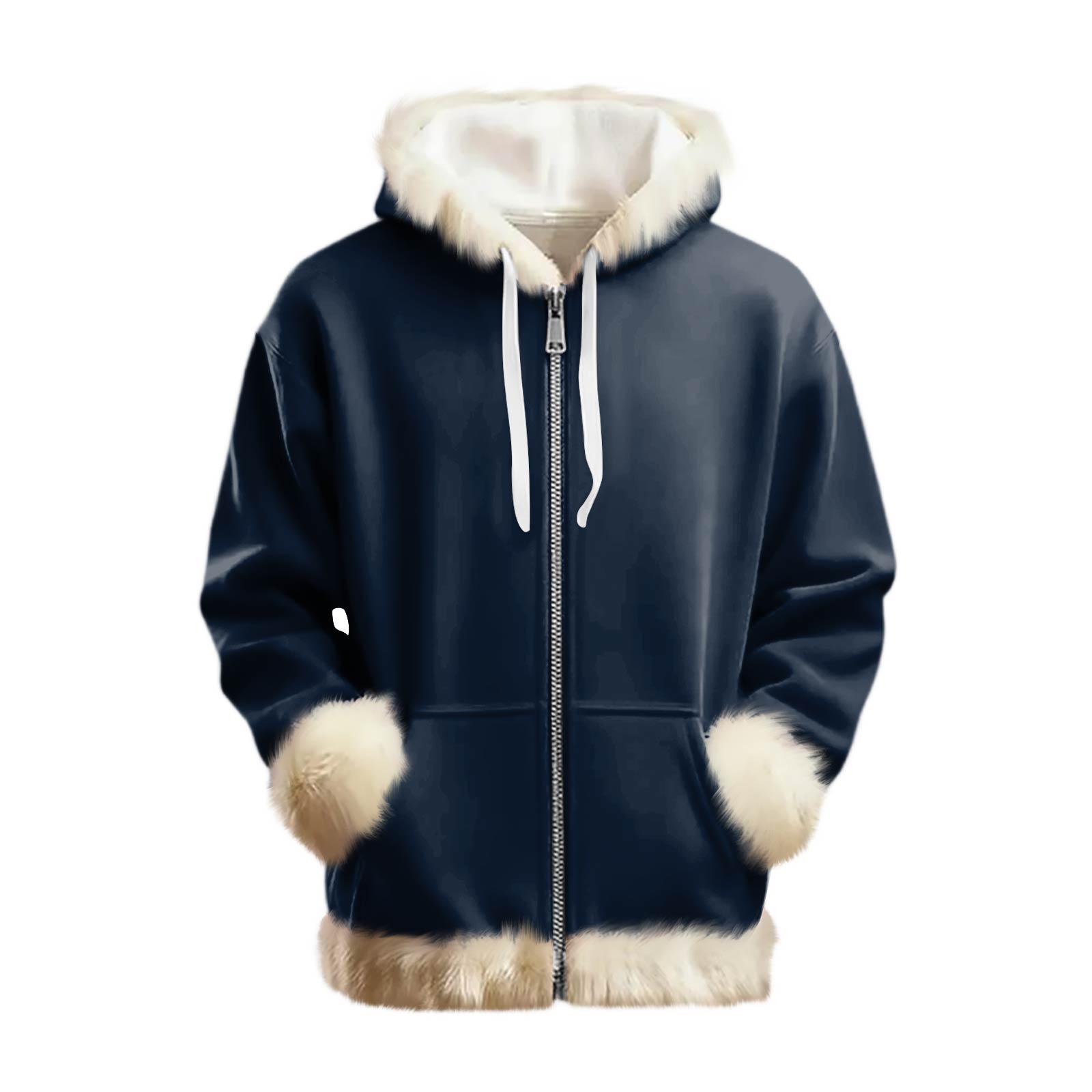 

Мужская и женская унисекс модная повседневная толстовка с капюшоном, однотонная, с длинным рукавом и карманом для питомца M тёмно-синий