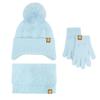 Children's unisex scarf to keep warm Winter infants and toddlers knitted ear protection hat scarf gloves three-piece set
