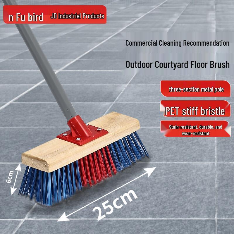 Nafuniao Hard Bristle Long Handle Floor Cleaning Brush