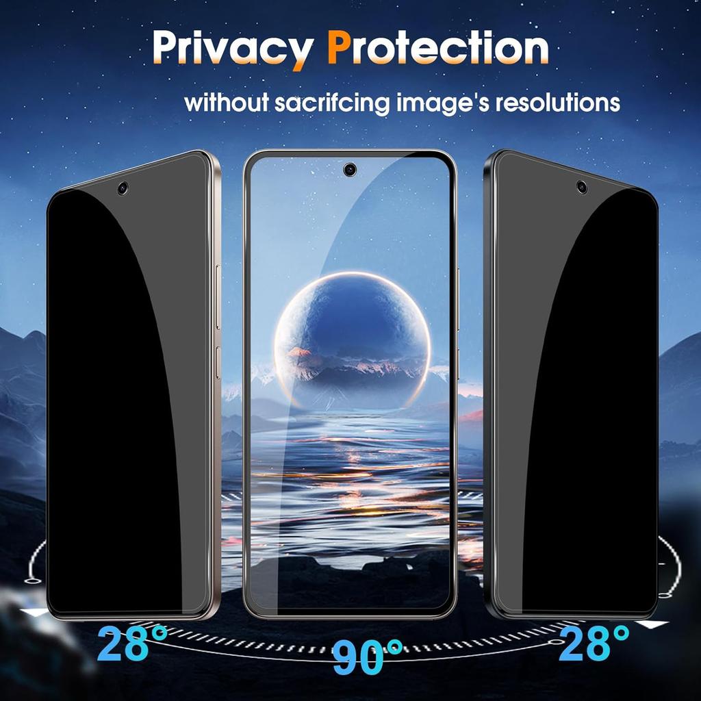 (2+2 PCS) Privacy Tempered Glass Screen Protector for Redmi Note 15 Pro 5G HD Glass Anti-Peeping Protective + Tempered Glass Camera Lens Film 4in1