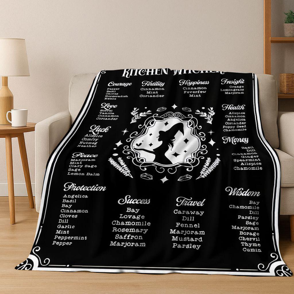 Witch Ouija Gothic Spirit Board 3D Retro Flannel Blanket,Warm and Cozy Soft Throw Blanket for Home Bedroom Bed Sofa Travel Cover