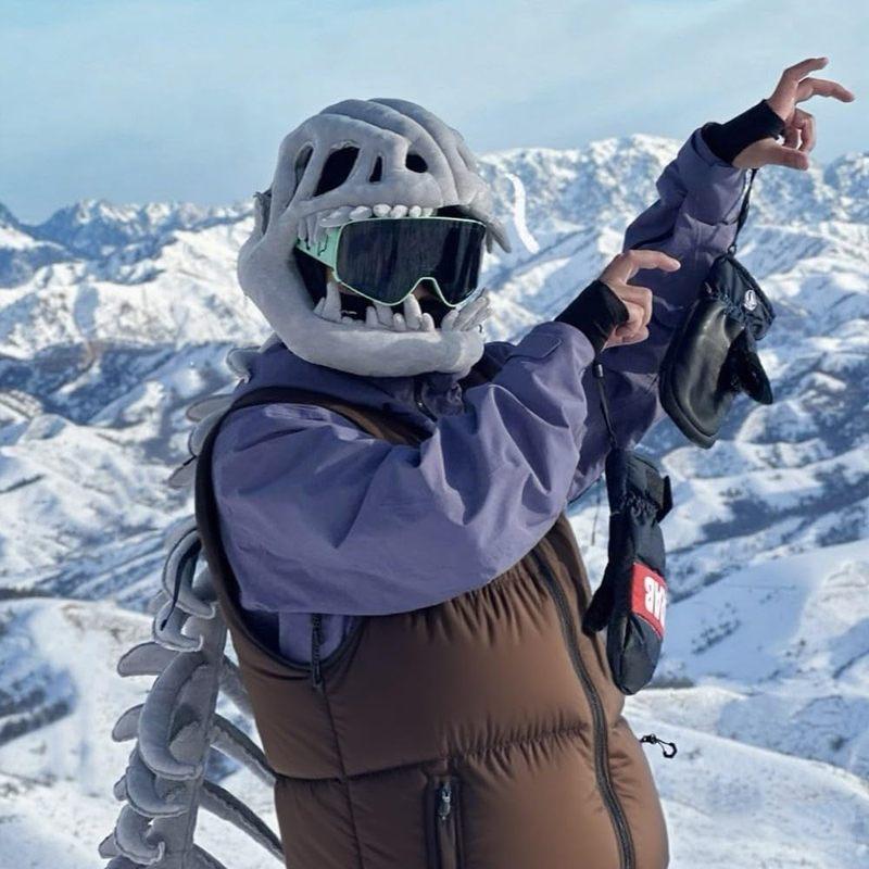 75/115CM Dinosaur Skeleton Costume Set Dress Up Clothing Plush Toys Party Cosplay Toy Kid Adult Dress-Up Creative Funy Gift