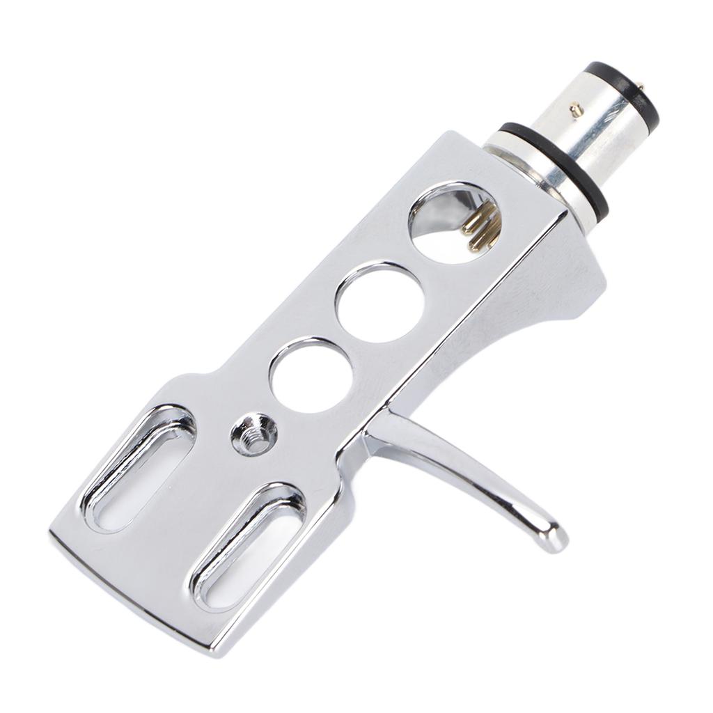 Phono Head Shell Zinc Alloy Replacement LP Tonearm Cartridge Head Shell with Wires for Vinyl Record Players
