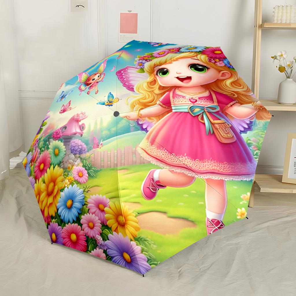 Feengarten Abenteuer Automatischer Regenschirm für Draußen mit 8 Speichen Stabile Konstruktion Reiseutensil Stilvolles Accessoire Hochzeitsfeier Geschenk