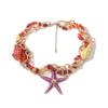 European and American fashion color ocean style retro hip-hop alloy dripping oil conch starfish personality trend women's necklace