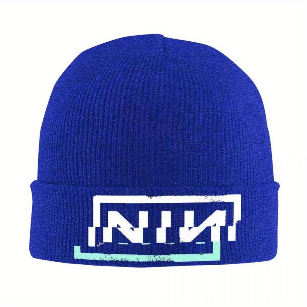 Retro Logo Knitted Hat for Women Men Beanie Winter Hat Acrylic Rock Band Hip Hop Cap