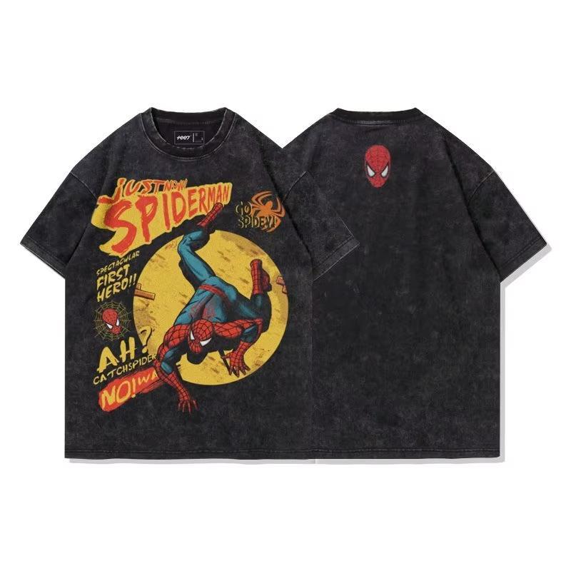 

2026 new Marvel Comics Venom SpiderUnisex Retro Washable Roundneck Tshirt for Street Harajuku HipHop Clothing L
