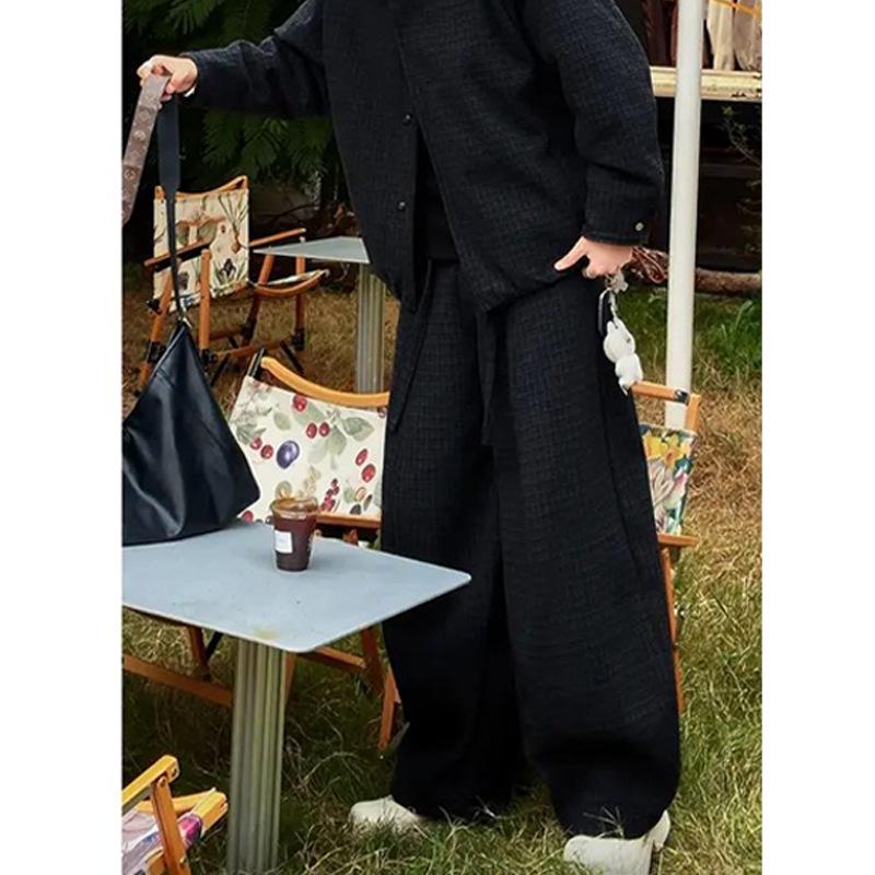 Мужской модный клетчатый хлопковый стеганый пуховик с капюшоном и теплый зимний комплект из двух предметов M