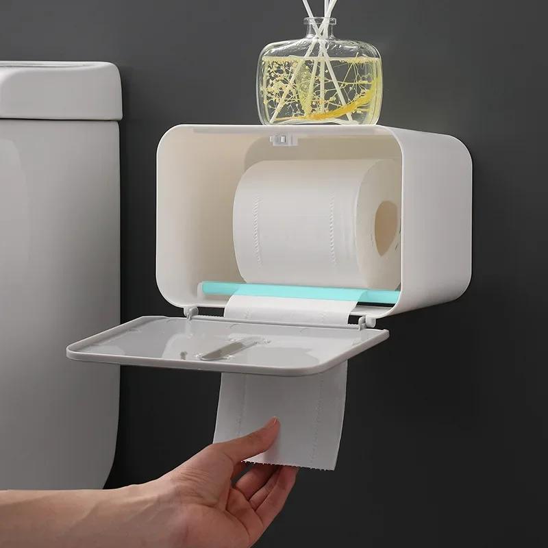 1pcs Toilet Tissue Box Toilet Paper Rack Wall-mounted Bathroom Paper Roll Tube Toilet Paper Boxes