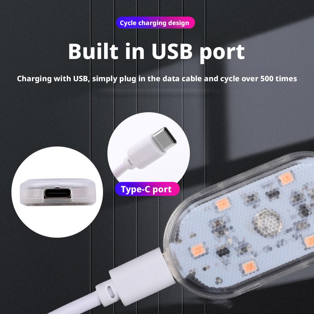 Mini Car LED Light USB Charging Interior Lamp For Armrest Box Touch Magnetic Reading Lamp Foot Light Car Roof Light Read Li E4I4