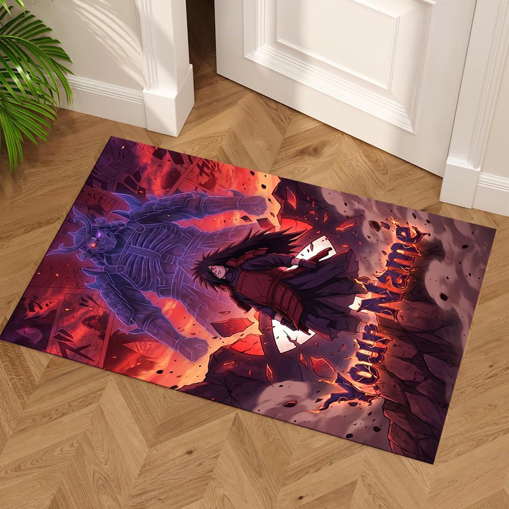 Naruto Character Personalized Name Floor Mat Design for Dining Room Balcony Foyer Kitchen Anti-slip Rug Anime Office Decor Perfect Gift for Women/Men