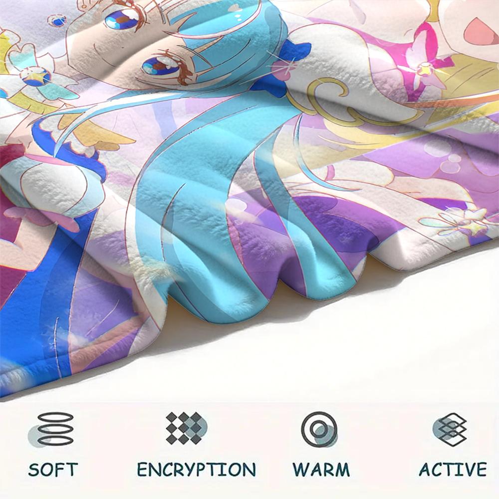 Pretty Cure Best Friends Blanket, Pretty Cure Fan Cozy Throw, Great Gift.chl