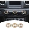 Car Air Conditioner Switch Knob Trim Covers For Jeep Wrangler JL JT 2018 Up Gold