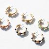 Hoop Stone Earrings (Deep Blue)