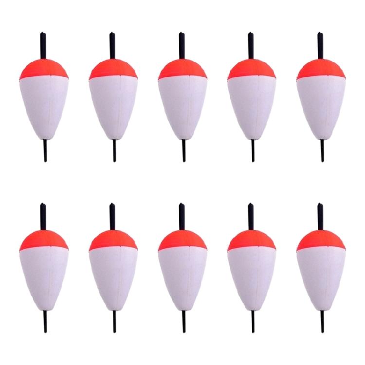 10Pcs Foam Fishing Float Bobber Sea Rock Fishing Striking Float Hard Foam Float Red And White Foam Sea Fishing Bobber