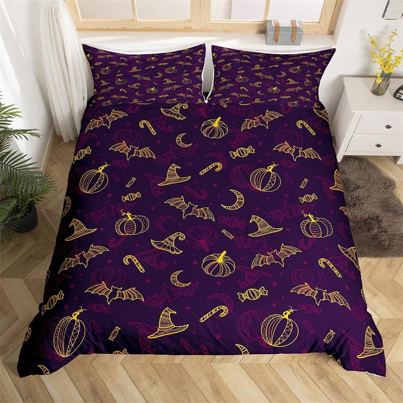 

Comforter Halloween Queen Boys Trick Or Treat Bedding Set For Kids Teen Room Decor Microfiber Soft Sugar Skull Comforter Comforter (quilt)-EU Single(135*200cm)3pcs
