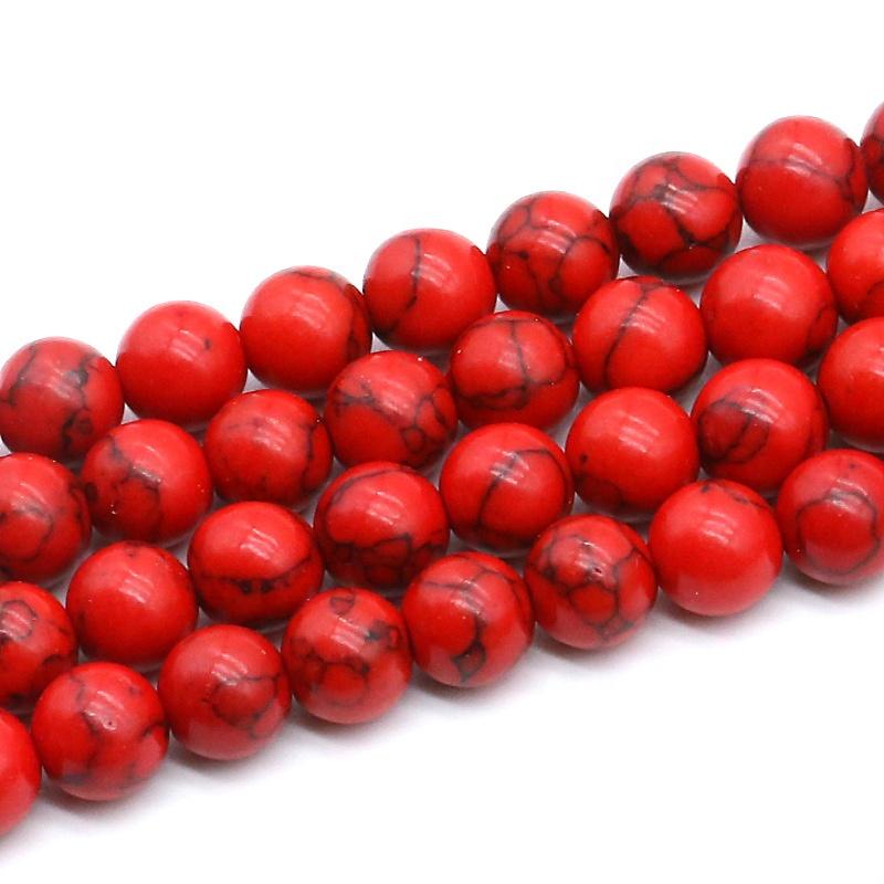 Natural Gemstone Stone Red Turquoise Beads 4 6 8 10mm Loose Spacer Beads for Jewelry Making
