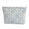 Cotton Floral Quilted Women's Cosmetic Bag for Lipsticks, Earphones, and Cables