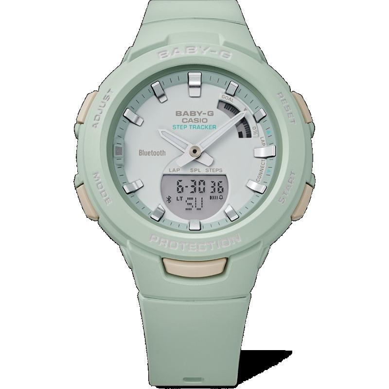 Casio Men's Resin 100M Water Resistant Digital Shock Resistant Quartz Watch BSA-B100CS-3A