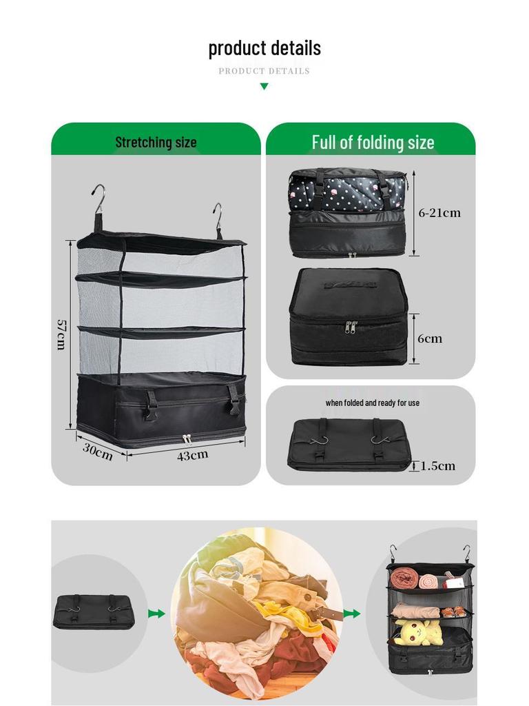 Multifunctional Large-Capacity Foldable Travel Hanging Clothes Organizer