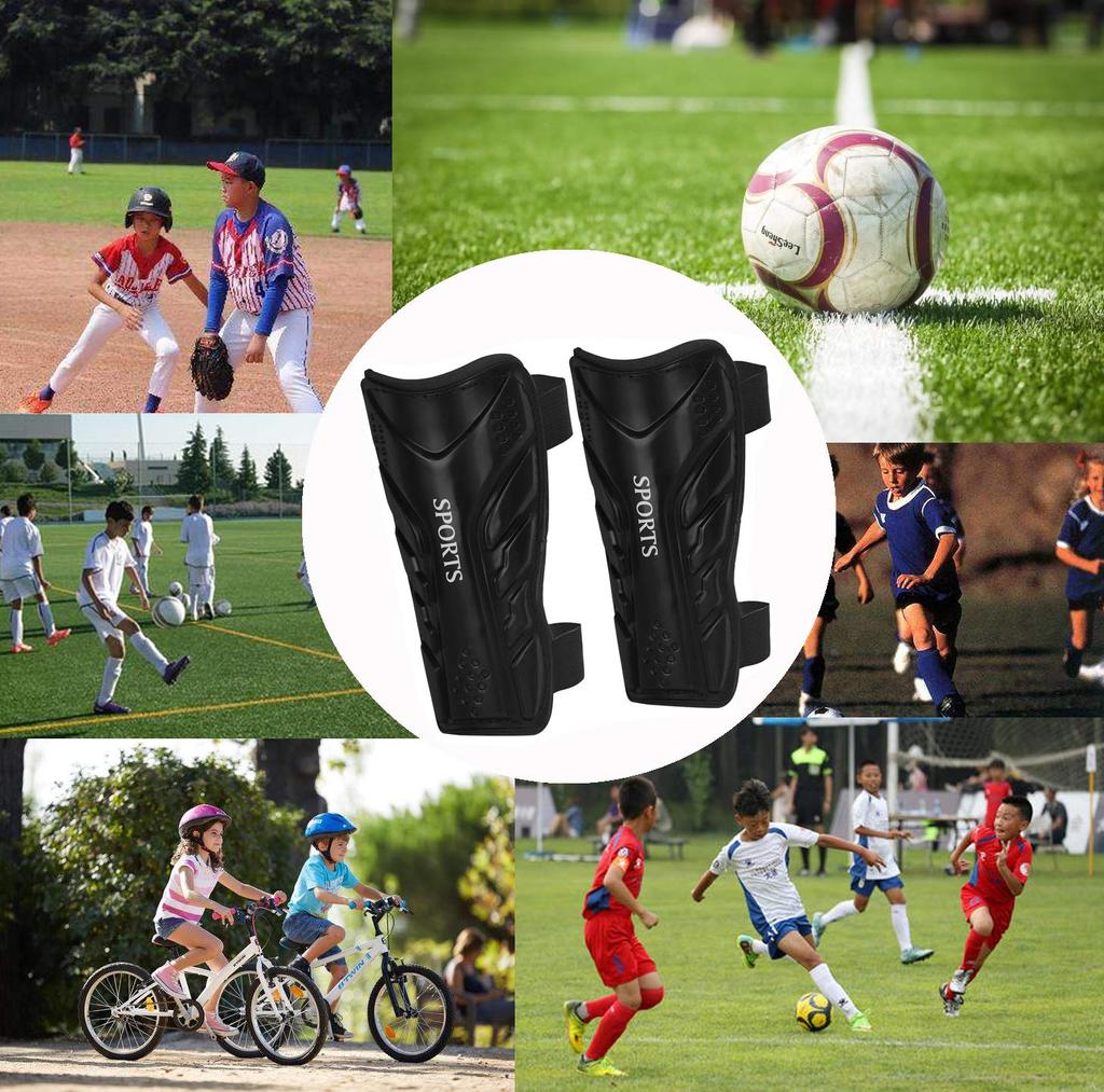 Junior Shin Guards for Kids Ages and Velcro Perfect for Elementary School and Sports Days 5-11, Soccer, Futsal, Cycling, Baseball, Motorcycles,