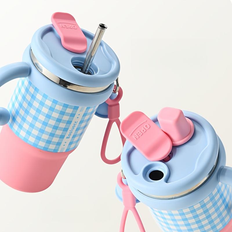 Stylish Coffee Thermos Mug for 2025, Ideal for Students, Features a Large Capacity, Handle, And Straw, Perfect for On The Go