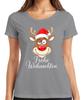 Merry Christmas Reindeer Rudolph Santa Hat Funny Cartoon Ladies TShirt