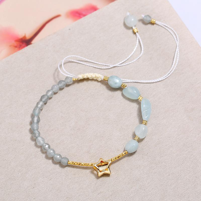 Retro sweet bracelet women's small fresh and versatile fashion temperament pink amethyst hand rope jewelry