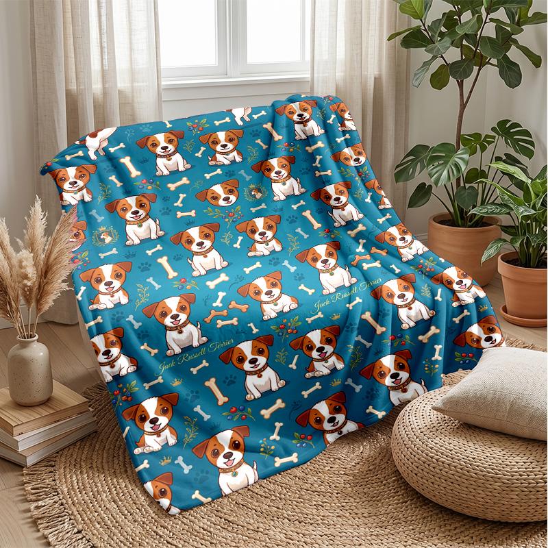 Puppy Party Pattern 1 Theme blanket Lightweight Warm Flannel Blanket Decorative Throw Blanket for Home Decoration