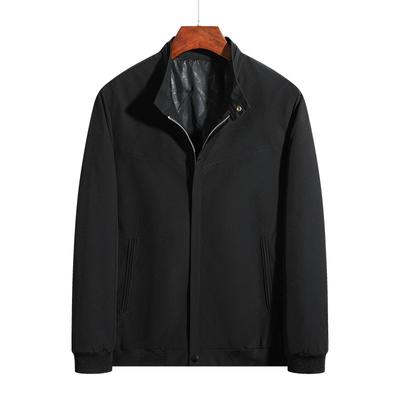 Dm Men's Jacket Oversized Business Casual Jacket Solid Color Stand Up Collar