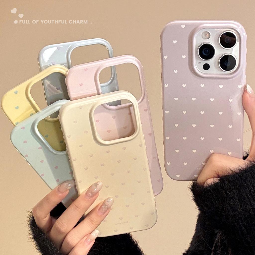 Little Love for Apple 17promax Mobile Phone Case for IPhone16 Simple Korean Style 15For13 Soft Case 14 Anti-fall 12