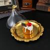 Golden Fruit Plate Acrylic Cover Cake Stand Dried Fruit Platter Pastry Plate Dessert Bowl Snack Bowl Storage Tray Bread Plates