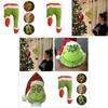 Charming Grinch Christmas Decorations Furry Green Leg And Head Tree Ornament Set