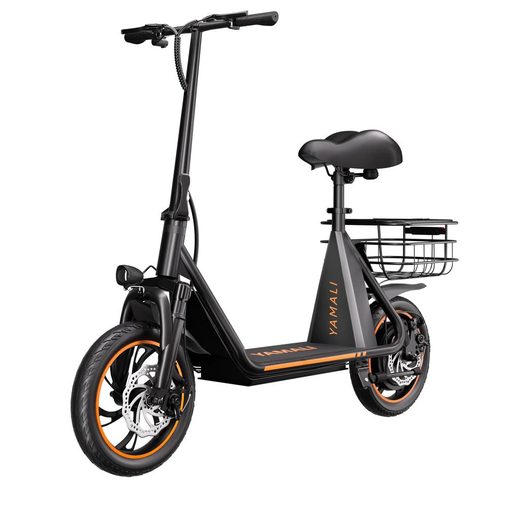 YAMALI X12 Electric Scooter with Seat and Basket, 36V 13AH Battery